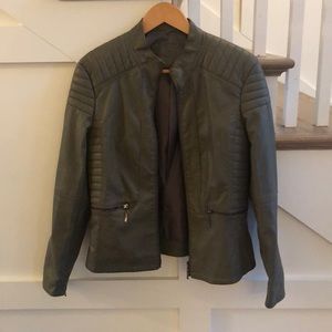 Olive Green Leather jacket